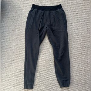 Mens Lululemon At Ease Joggers Size Medium Heathered Black